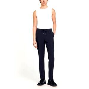Sandro Paris Men's Fonte New Alpha Elasticated Straight-Leg Pants Size 46 | XXL